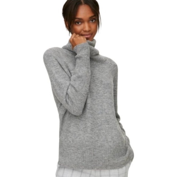The Group Babaton Plutarch Turtleneck Sweater S Alpaca Wool Grey Cozy Aritzia - Picture 1 of 11